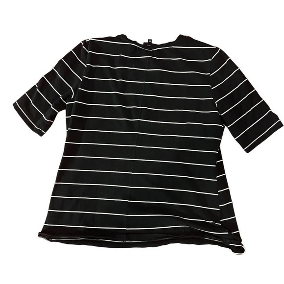 Who What Wear Black and White Striped Elbow Length Tee Size Medium - Picture 4 of 4